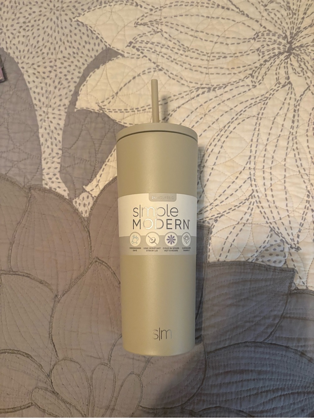 New Simple Modern Tan Insulated Tumbler with Straw